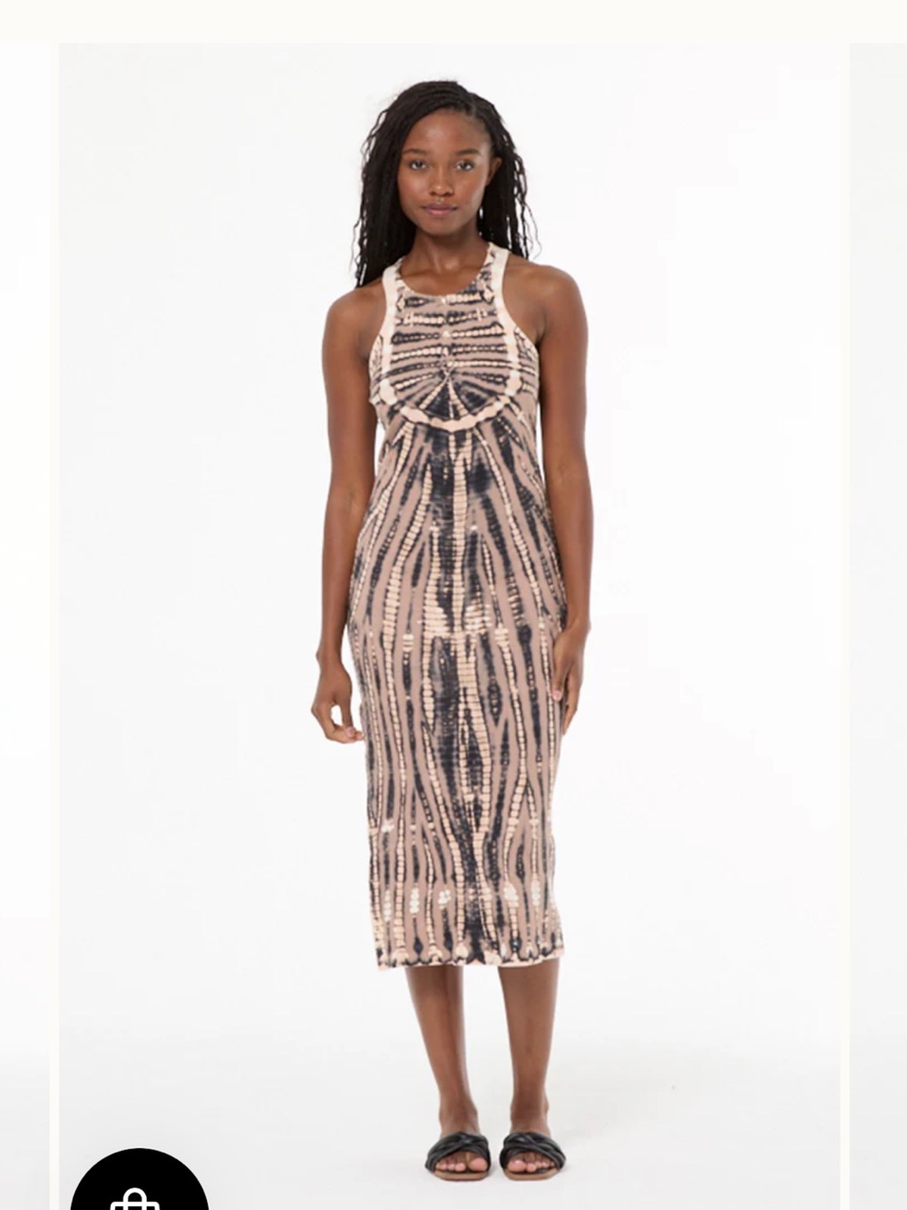 YFB Iggy Rib Midi Dress  in Shiitake Nexus Wash